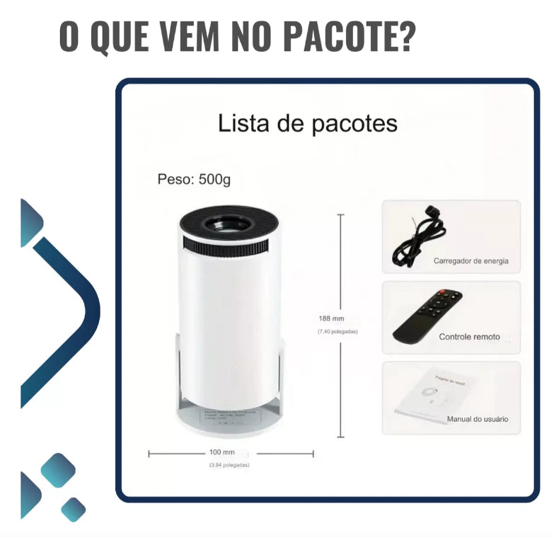 Mini Projetor Portatil 5g Wifi 6 Bluetooth 5.0 Android 11 HY300 Projetor 4K 1080 Full HD