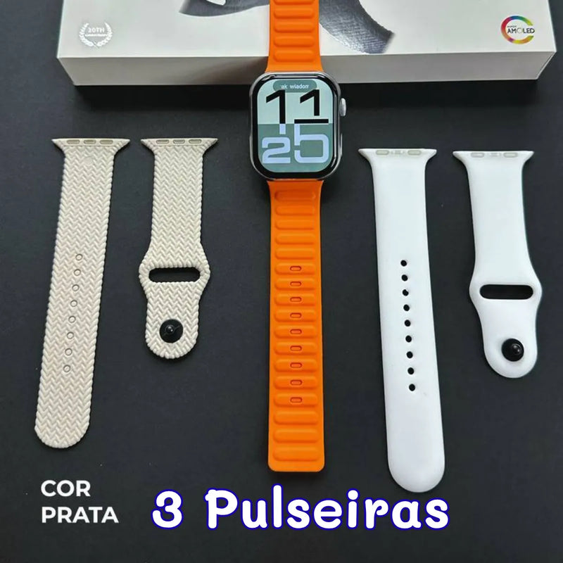 Relógio Inteligente Smartwatch Kalobee Watch N10 46mm com 3 Pulseiras