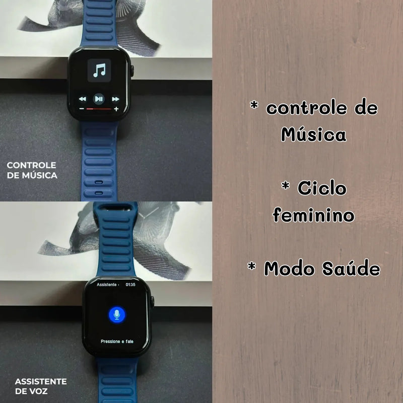 Relógio Inteligente Smartwatch Kalobee Watch N10 46mm com 3 Pulseiras
