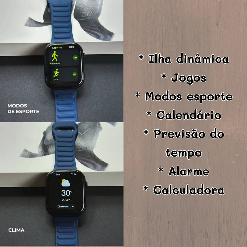 Relógio Inteligente Smartwatch Kalobee Watch N10 46mm com 3 Pulseiras