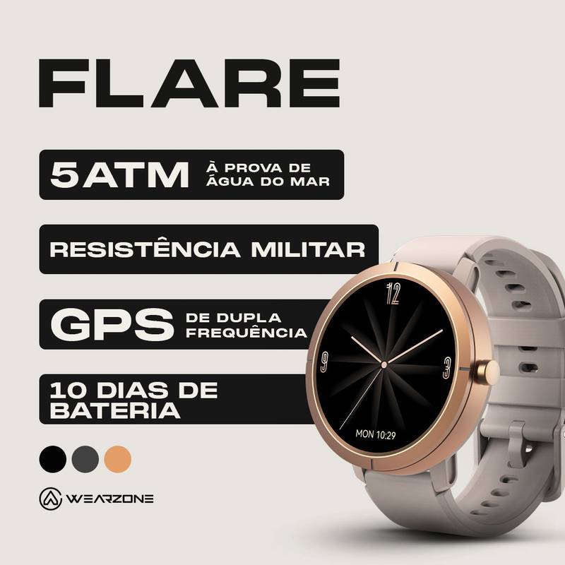 SMARTWATCH WEARZONE FLARE | GPS | 5ATM Aprova de água do mar | Resistência IP69k