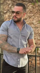 Camisa Social Premium Masculina Manga Curta